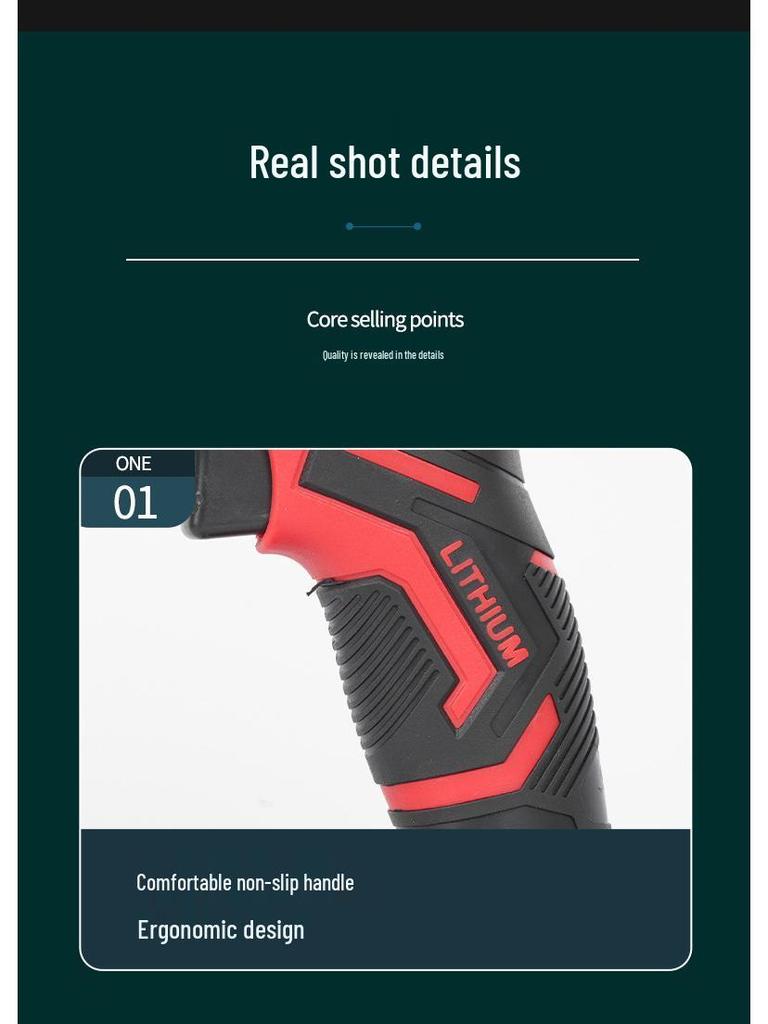 High-Power Multifunctional Lithium Battery Electric Drill - Portable Rechargeable Impact Drill for Home Use