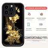 Gold Label Floral Steps Black Phone Case for iPhone 14/15/16/17 Pro Max