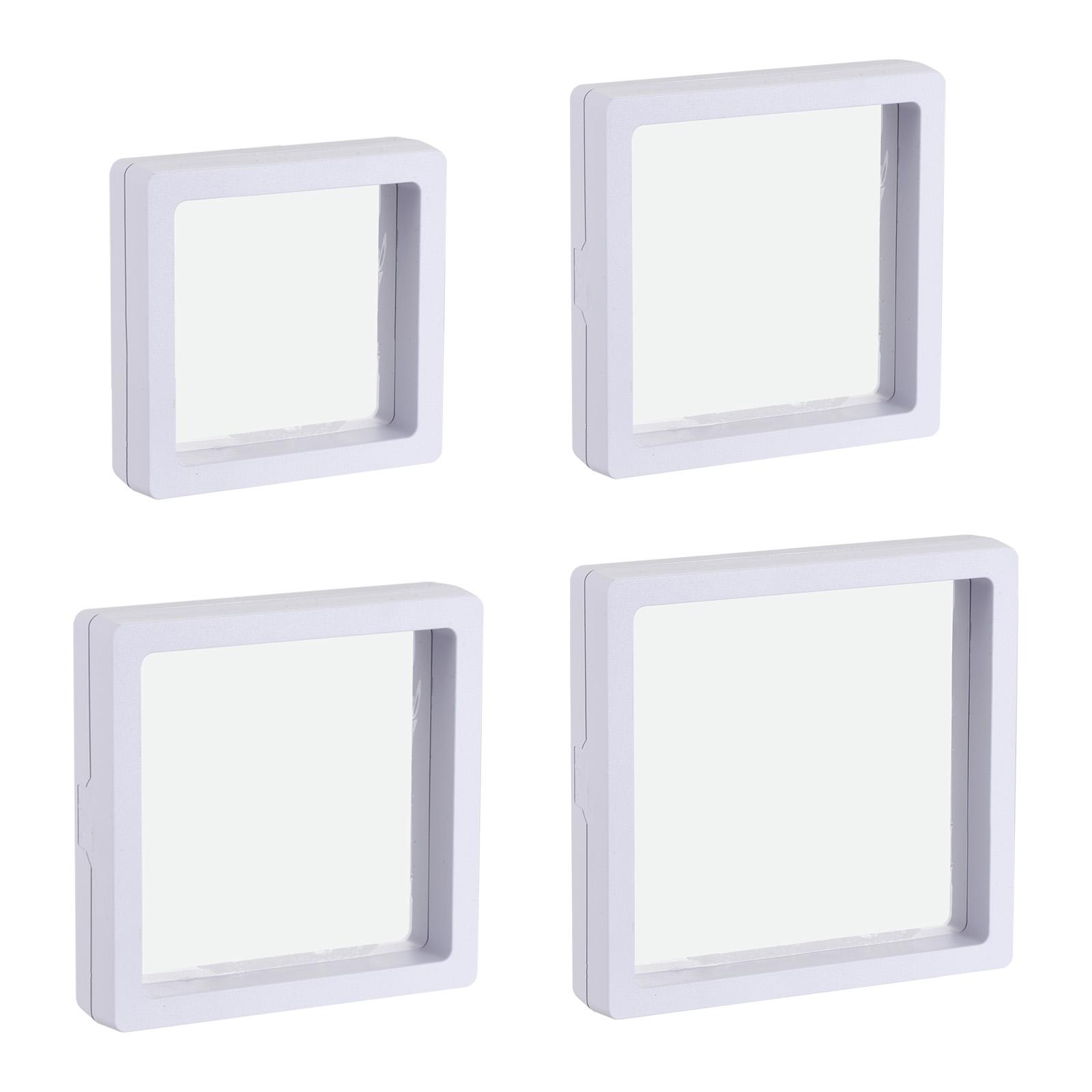 

Плавающая тонкопленочная витрина, ABS-рамка, футляр-подставка для колец, ожерелий, браслетов, серег, 12 штук белый