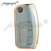 Jingyuqin For Ford Focus 2 MK2 Fiesta Mondeo C-MAX Galaxy Falcon Territory Ecosport Car TPU Folding Key Cover Bag Shell Case