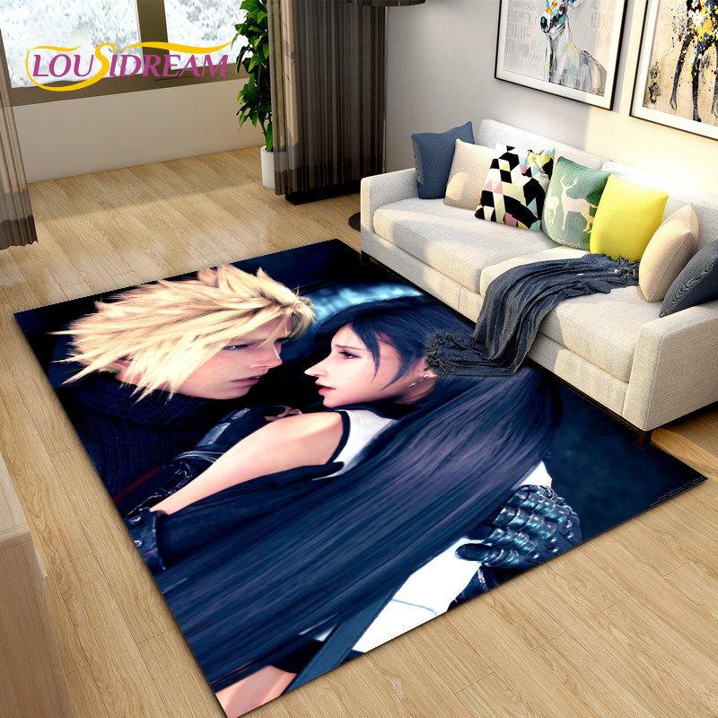 Final Fantasy 3D Printed Game Gamer Area Rug,Carpet Rug for Living Room Bedroom Sofa Doormat Decoration, Kids Non-slip Floor Mat