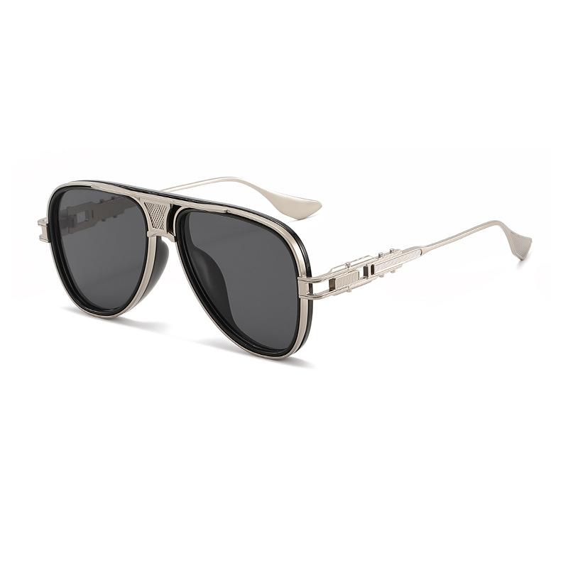 Luxury Steampunk Sunglasses Men Metal Square Pilot Shades UV400 Brand Dseigner Retro Popular