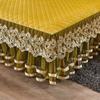 Luxury Gold Yellow Crystal Velvet Lace Ruffles Bedspread, Quilted Embroidery Bed Skirt, Mattress Cover, Bed Sheet, Pillowcases