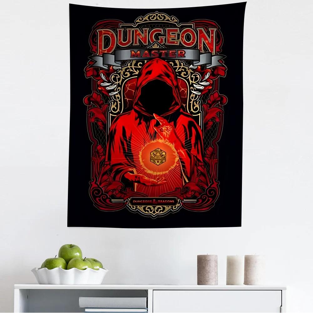 Dungeons  Dragons Tapestry  Epic Dragon Battle Design Ideal for Fantasy Fans Room Decor Large Wall Hanging Artwork
