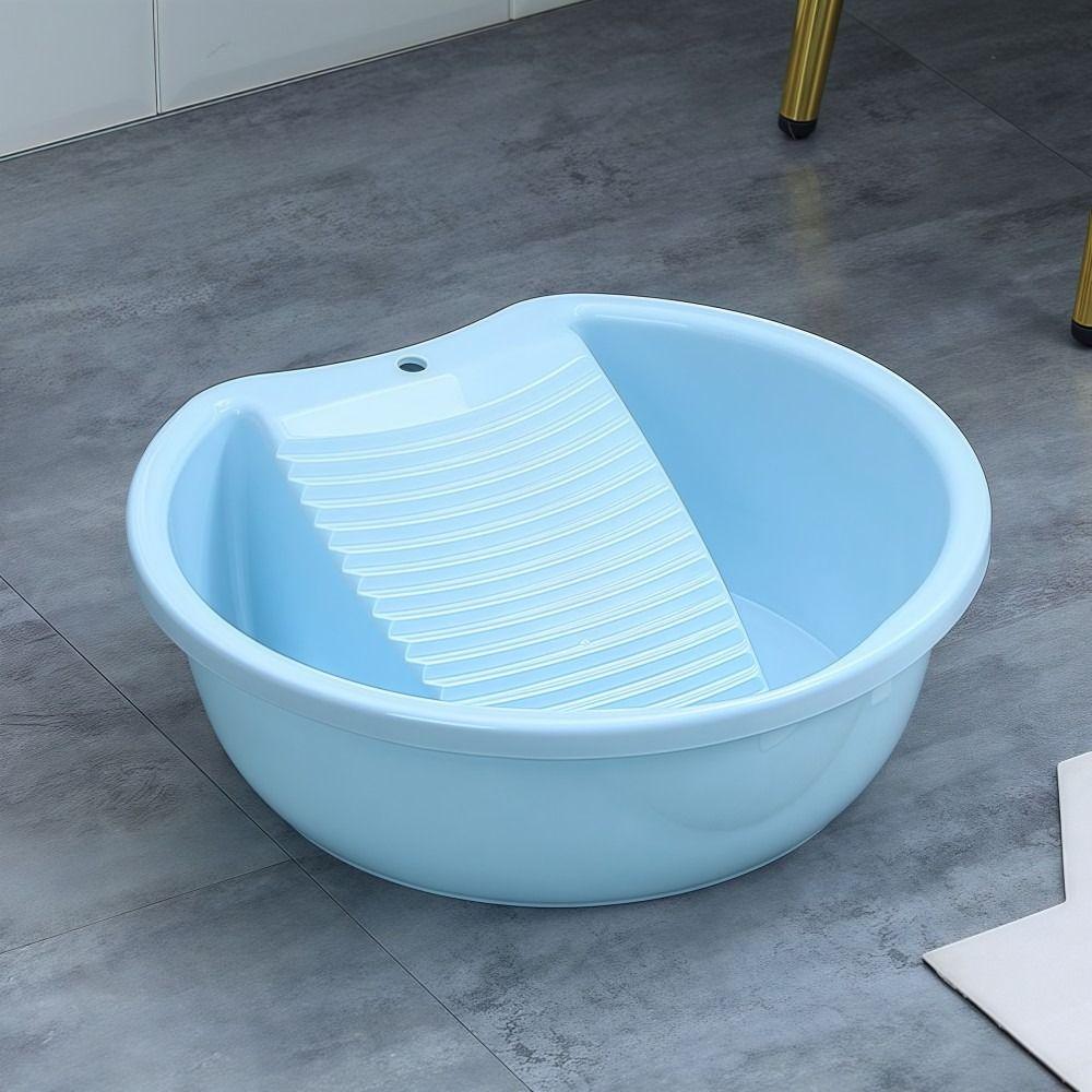 Thickened Washboard Laundry Basin Plastic Laundry Tub  Hand Washing Clothes