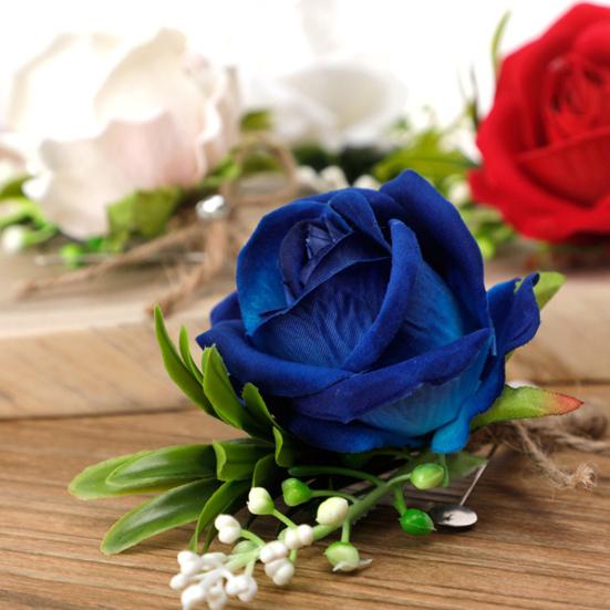 Best Man Brooch Pastoral Style Natural Romantic Realistic Rose Decorative Faux Pearl Wedding Party Groomsman Coat Pin Wedding Prop