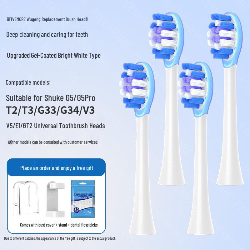 Sakypro Electric Toothbrush Replacement Brush Heads for T2, T3, G23, G33, V3, V5, GT2 Models with Sonic Vibration.