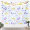 Rosa Schmetterling Wandteppich Garten Wandkunst Lila Blaue Schmetterlinge Druck Wandbehang Decke für Wohnzimmer Schlafzimmer Kawaii Rosa