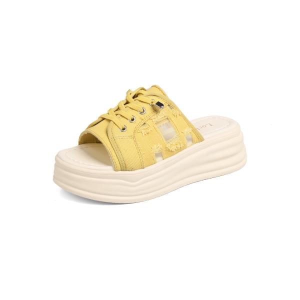 Fashion Shoes Low Cotton Fabric Hoof Heels PU Rome Rubber Shoes Low Rubber Fabric Rome Hoof Heels PU