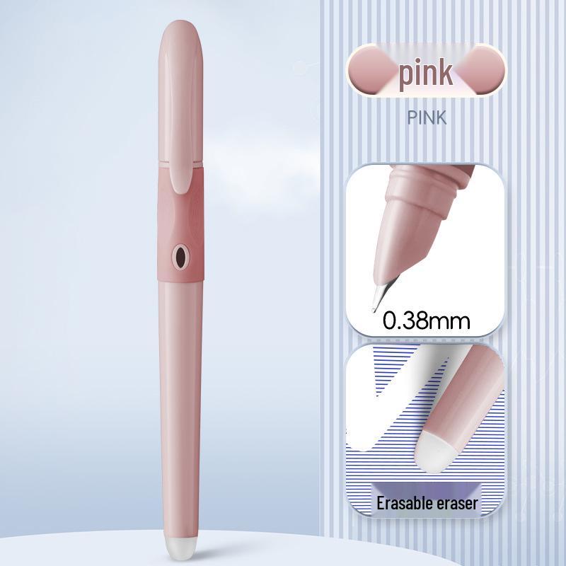 Click Pen with Thermosensitive Erasable Ink, Replaceable Cartridge, Ergonomic Design for Correct Posture, Calligraphy Practice, Ideal for Students