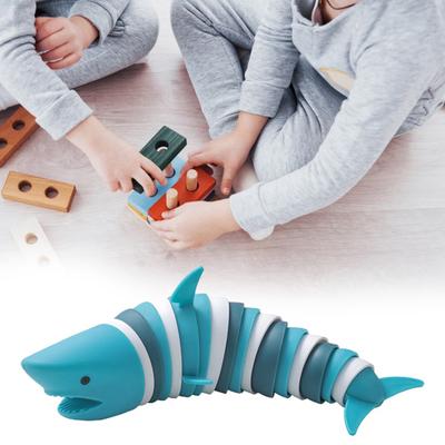 Yousheng Ocean Shark Squeeze Fidget Toy Articulated Stim Toys Anti-stress Flexible Cartoon Shark Slug Fidget Sensory Toy Children Funny Decompression