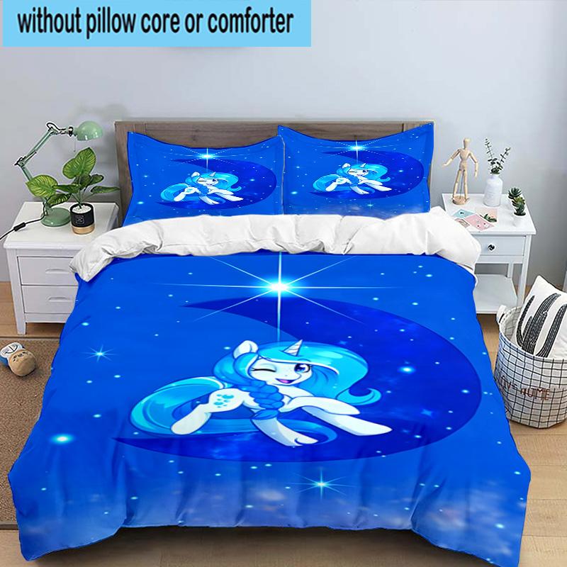 3PCS Twilight Sparkle's Unicorn 3pcs Bedding,Including 3PCS Duvet Cover And 2pcs Pillowcases Perfect for Christmas,Ideal for Bedroom, Dormitory