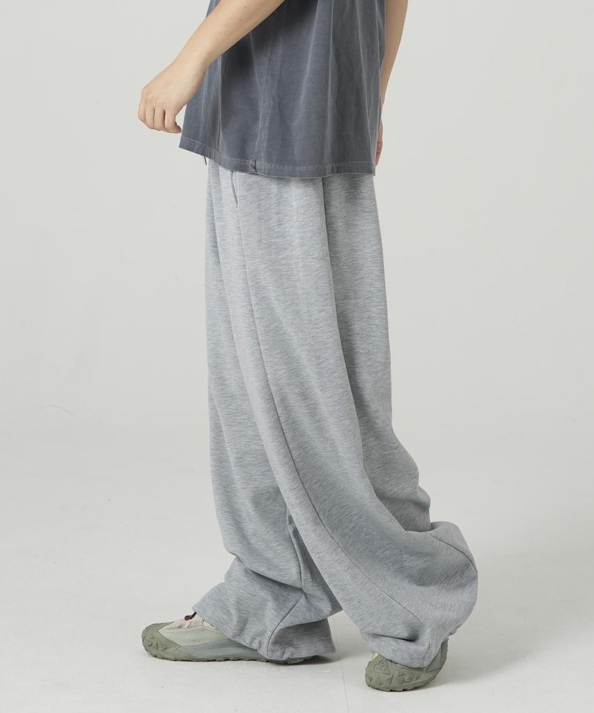 ROCKED GARAGE Unisex All-Season/Fleece-Lined Training Pintuck Balloon Two-Way Wide Pants_Gray