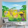 Cartoon Baby Animals Tapestry Cute Tiger Tapestry Creative Theme for Children Wall Hanging Living Room Bedroom Dorm Tapestries