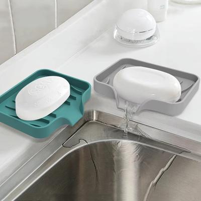 1PC Self Draining Soap Bar Holder Silicone Kitchen Sink Soap Dish Sponge Tray Caddy Organizer for Dish Soap Dispenser