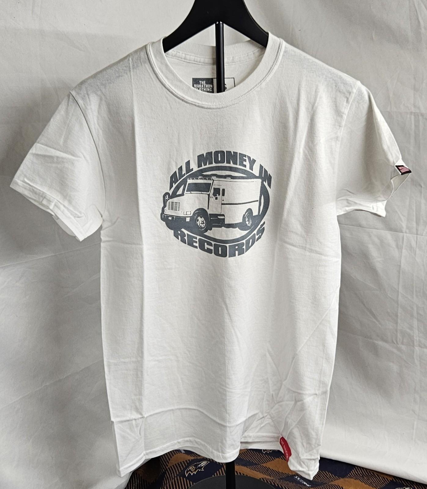 Men s The Marathon Clothing All Money In Records Small White Unisex T-Shirt XXXL