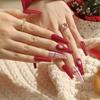 24 Stück Weihnachtskleidung Rüstung Schneeflocke Liebe Schneemann Maniküre Kurze Mandel Schleife Europäisch und Amerikanisch Lange Nagelstücke