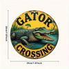 Metal Alligator Crossing Sign Wall Art Outdoor Indoor Decor Weather Resistant Holiday Gift