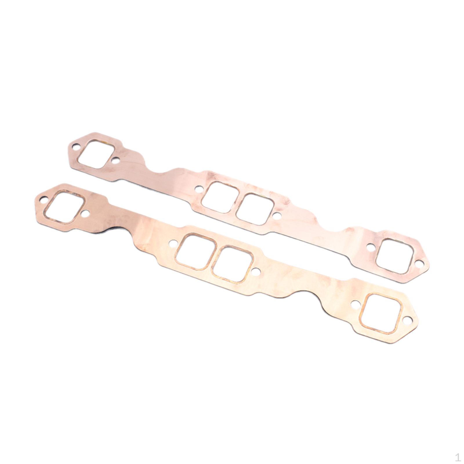 

2Pcs Sbc Square Port Copper Header Exhaust Gasket Seal for Chevy 350