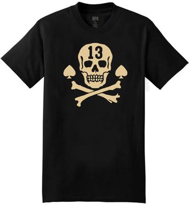 T-shirt Autentica LUCKY 13 Teschio Pirata Nera S-4XL NUOVA