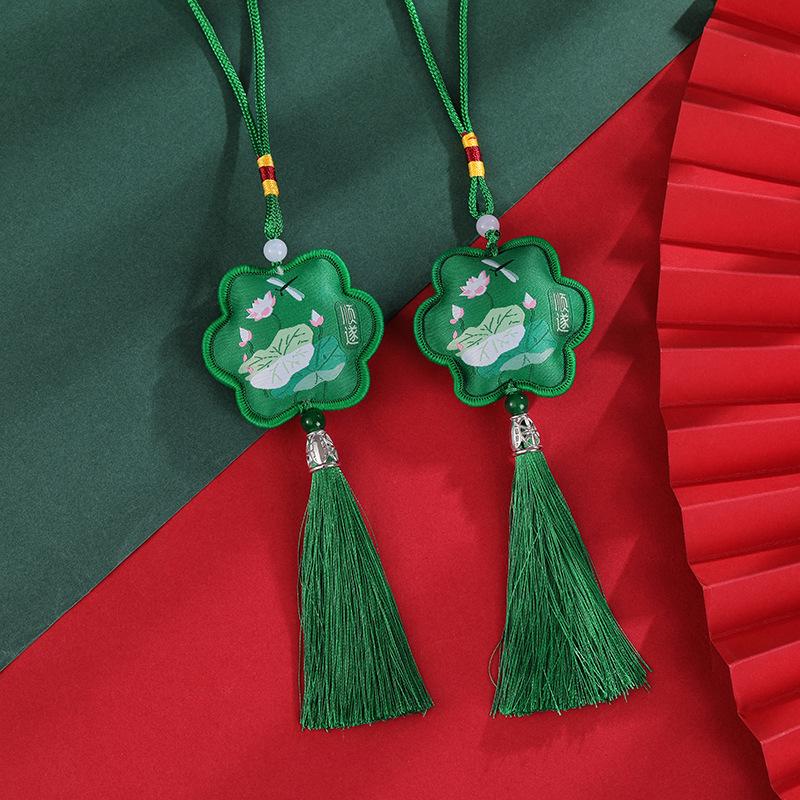 Chinese Brocade Tassel Sachet: New Year Charm Pendant with Ancient Style Scent