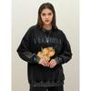 Florida Fresh Orange Fruit Design Womens Washed Sweatshirts Autumn Cotton Sportswear Loose Crewneck Clothing