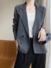 Women's Double-Breasted Knit Cardigan - Solid Color, Loose Fit, Long Sleeve, Versatile Slimming Jacket Sweater