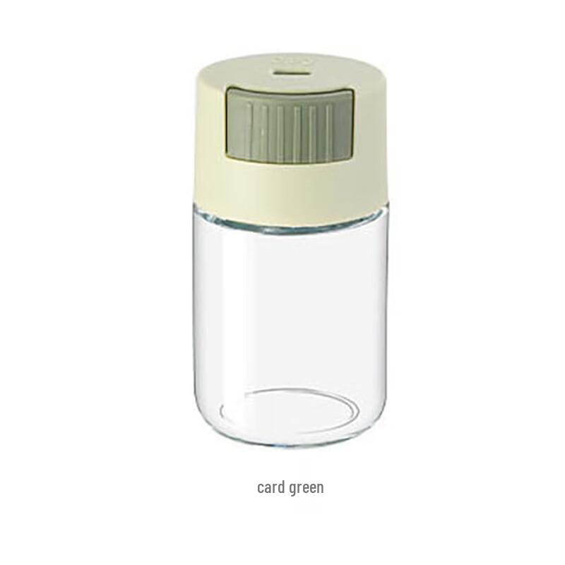 Green Round Glass Quantitative Press-Type Seasoning Dispenser (5-Pack)