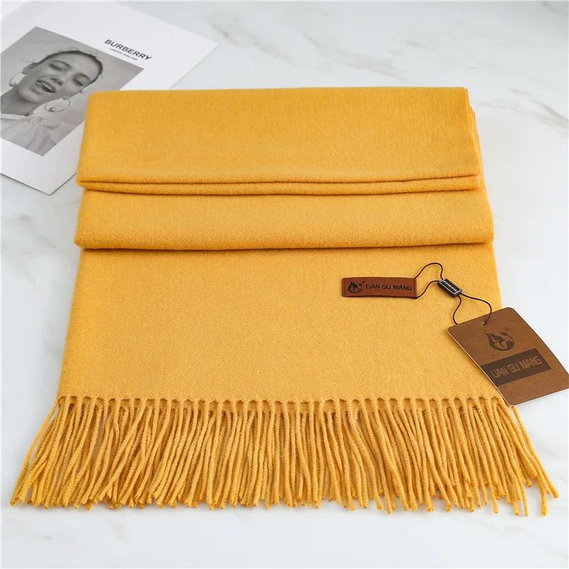 New Imitation Cashmere Thickened Warm Solid Scarf Winter for Men Women Shawl Fashion Neck Bib Long Scarves Headband Muffler