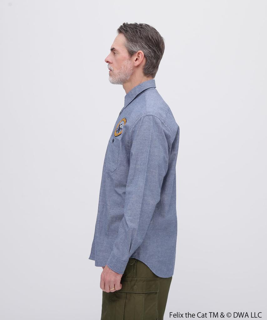 AVIREX FELIX CHAMBRAY Size SHIRT, Men's, 2XL, 367, Indigo, 783-5120008