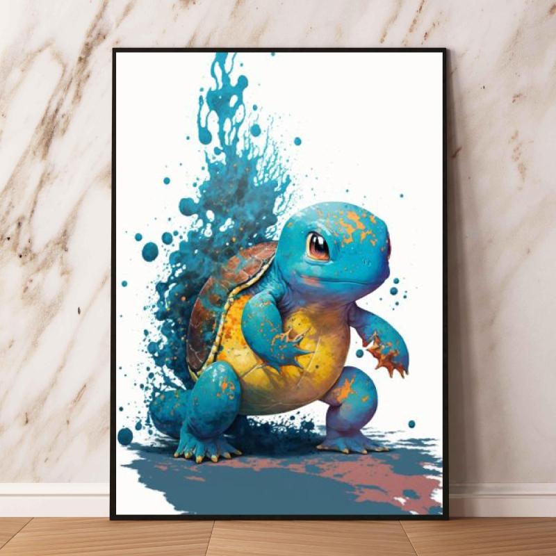 Watercolor Pokemon Decorative Paintings - Pikachu  Eevee Squirtle  Charmander  Bulbasaur Anime Art for Home Wall Decor