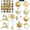 45Pcs Christmas Ball Set Luxury Xmas Balls With Snowflakes And Reindeer Christmas Tree Ornaments For Xmas Party Home Decoration