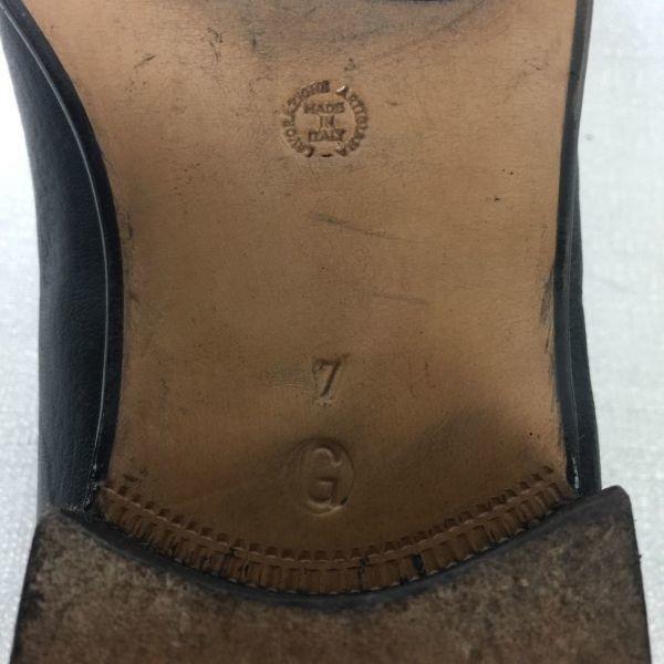 a.testoni Made in Italy Vintage Coin Loafer Leather Slip-on Shoes Black size 7 25.5 Men's(USED)