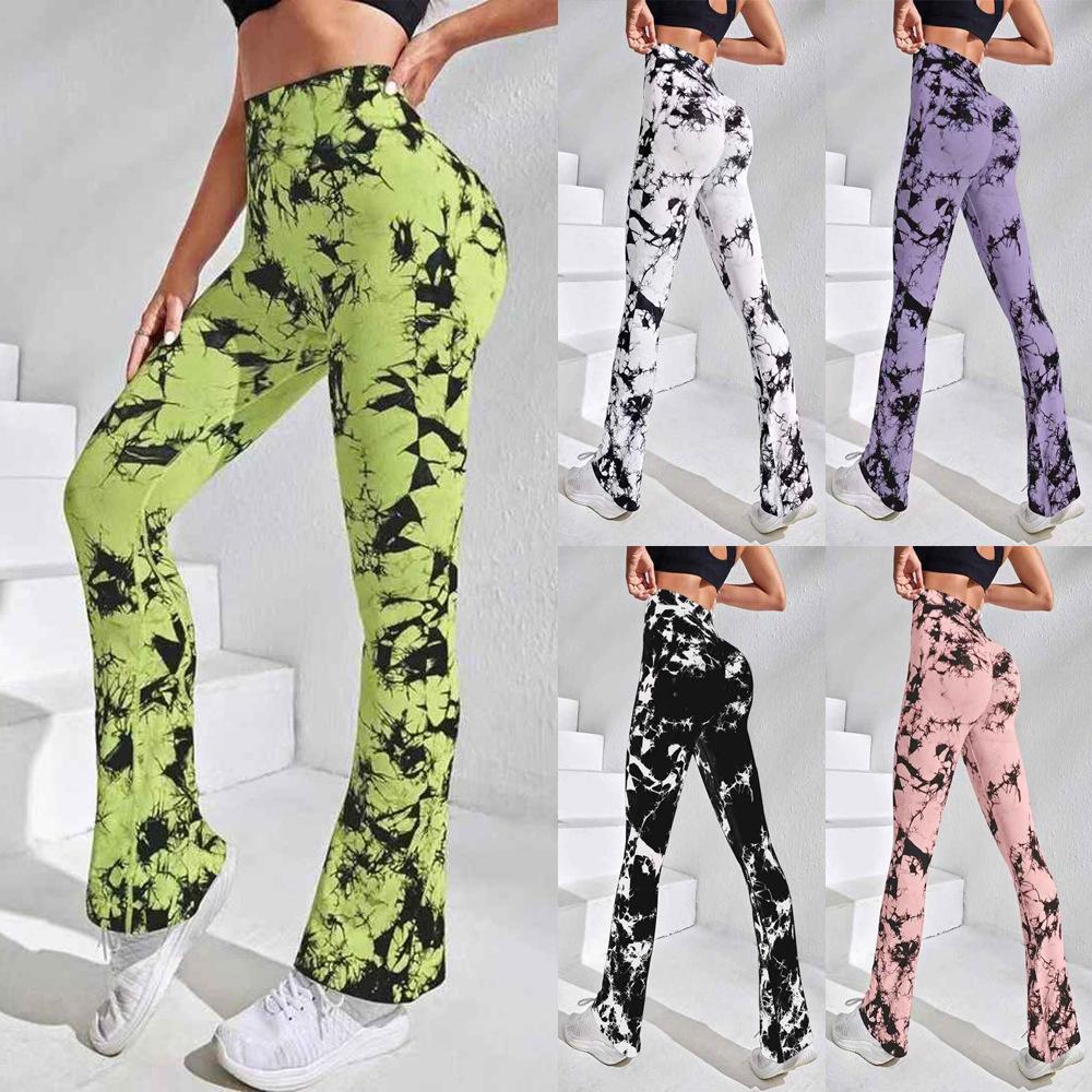 Women's Tie-Dye High Waist Wide-Leg Yoga Pants