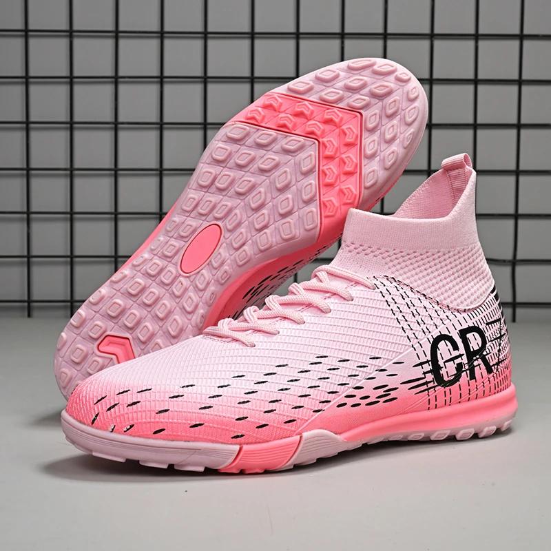 New Men Soccer Shoes High-Top Futsal Cleats Sneakers Football Boots Grass High-Quality Non-Slip Match Indoor Hot- Fg/Tf