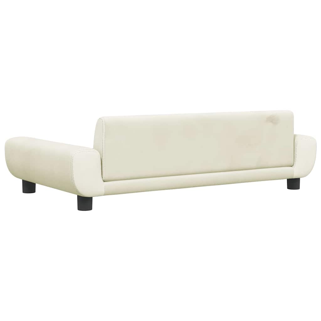 Children s Sofa Cream 100 x 54 x 33 cm Velvet