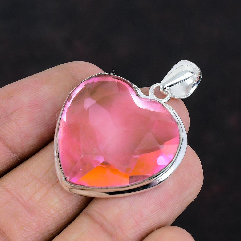 Faceted Pink Kunzite Pendant Top Quality Gemstone Pendant 925 Sterling Silver Pendant Antique Jewelry Handmade Elegant Pendant Gifts For Her