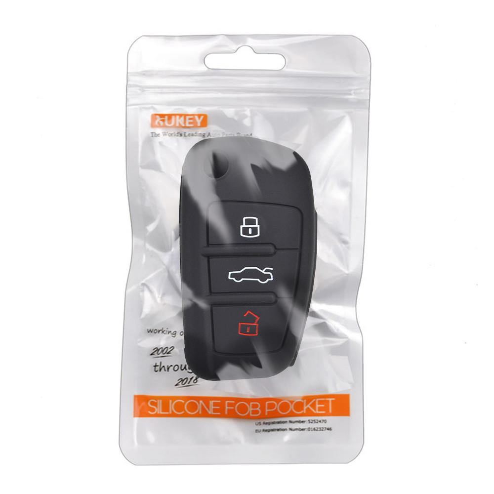 3 Button Silicone Car Remote Key Fob Shell Cover Case For A1 S1 A3 S3 A4 A6 RS6 TT Q3 Q7 2005 2006 2007 2008 2009 - 2013