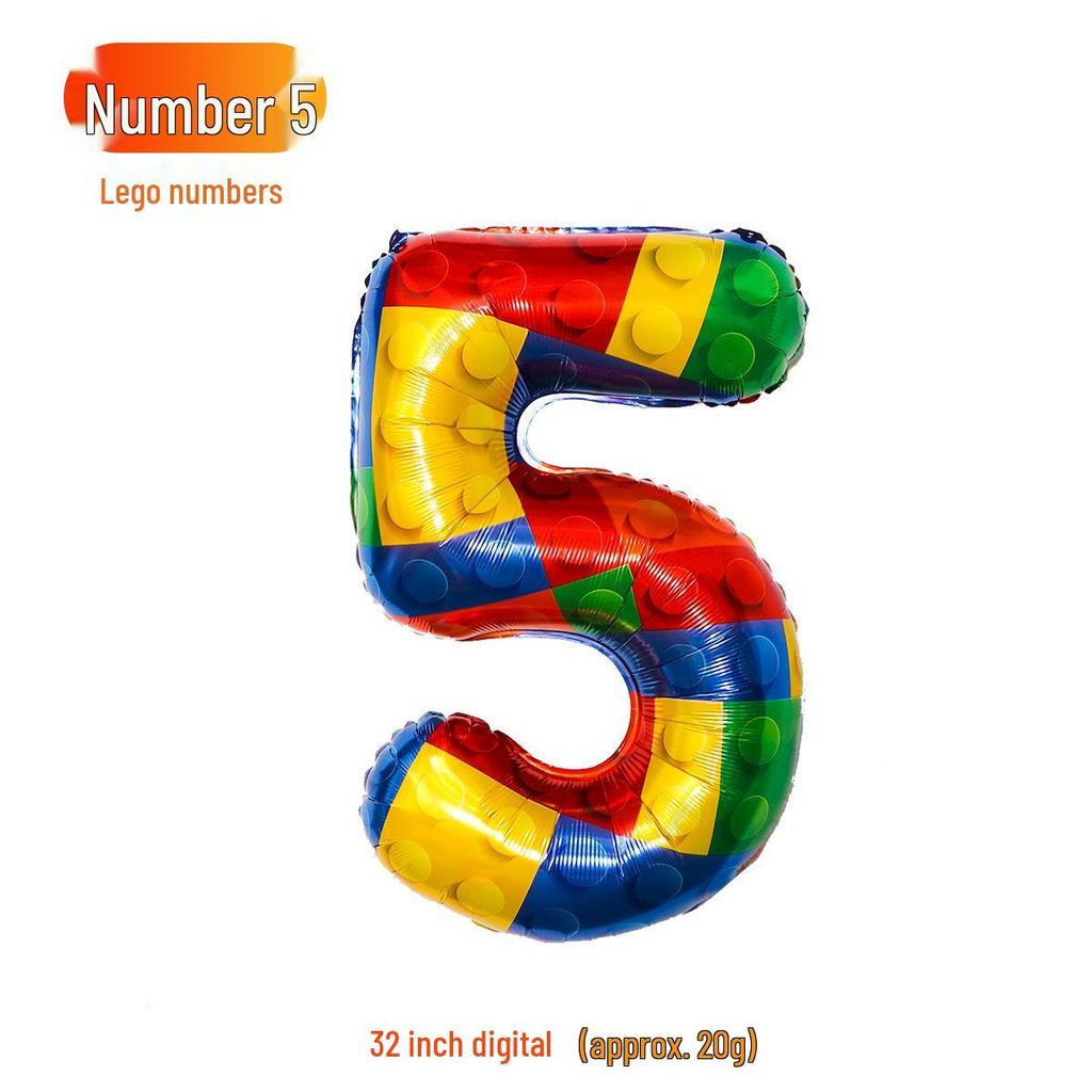 32-Inch Gradient Color Aluminum Foil Number Balloons - US Version