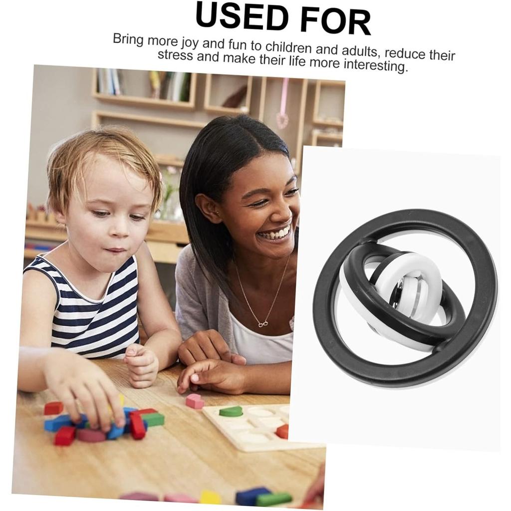 Lot De 3 Anneaux De Rotation Magnétiques En ABS - Jouets Sensoriels Anti-stress Pour Autisme, TDAH - Adultes Et Enfants - Silencieux Et Portables (Blanc)