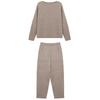 Knitted 2 Pieces Tracksuit Women Spring Autumn Winter O-neck Loose Sweater+Ankle-Length Pants Set with Pocket