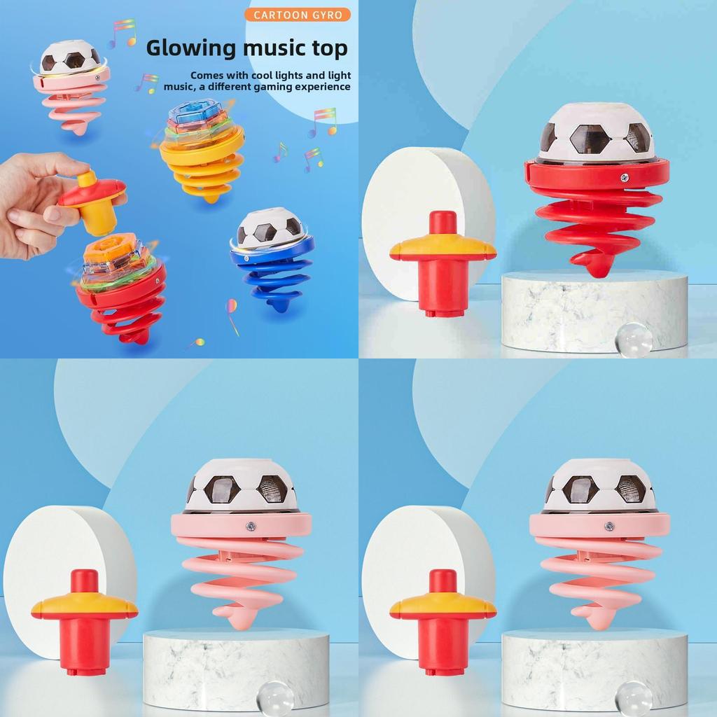 Light Up Music Spring Football Spinner For Kids Parentchild Interactive Toy