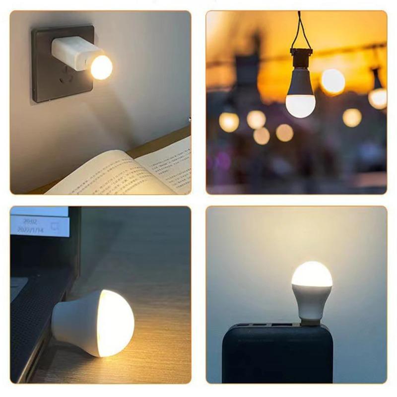 10 Packs Mini Portable Cool White USB LED Night Light, Eye Protection Book Reading Lamp, Interior Bedside Lighting Small Bedroom Room USB Plug Lamp