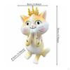 Resin Cat Ornament Cute Design Crowned Figurine Cartoon Feline Statue Sculpture for Desktop,