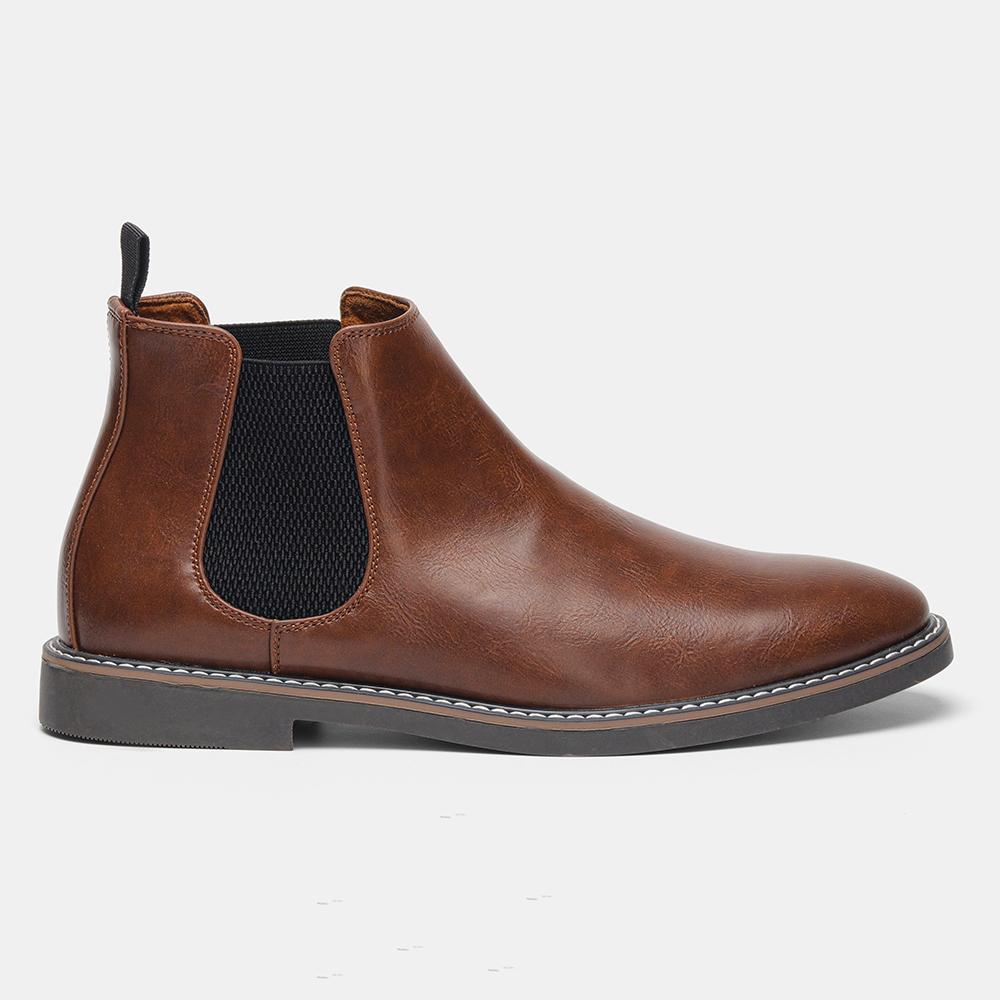 Chelsea Boots Men Brand 2026 Casual Comfortable Retro Fashion Boots Leather