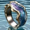 Ocean Series Wave Resin Ring Ladies Wave Opening Ring