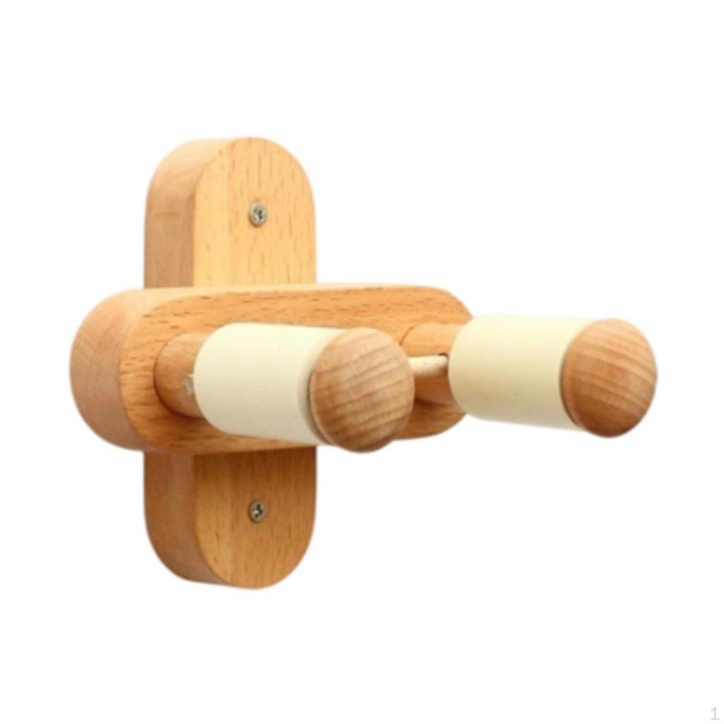 Hook Wall Mount Guitar Hanger Rotatable with Soft Hooks Solid Wood for Player Musical