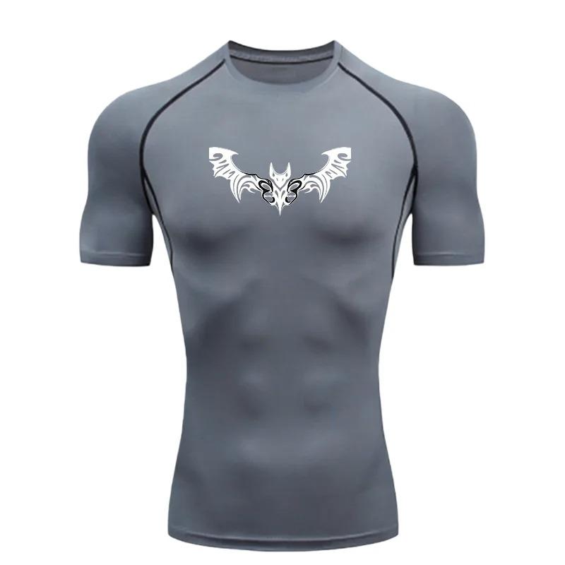 Men's Sports T-shirt Training Fitness Gym Compression Workout Jogging Rashguard Quick-Dry Running High Elasticity Tops Tee