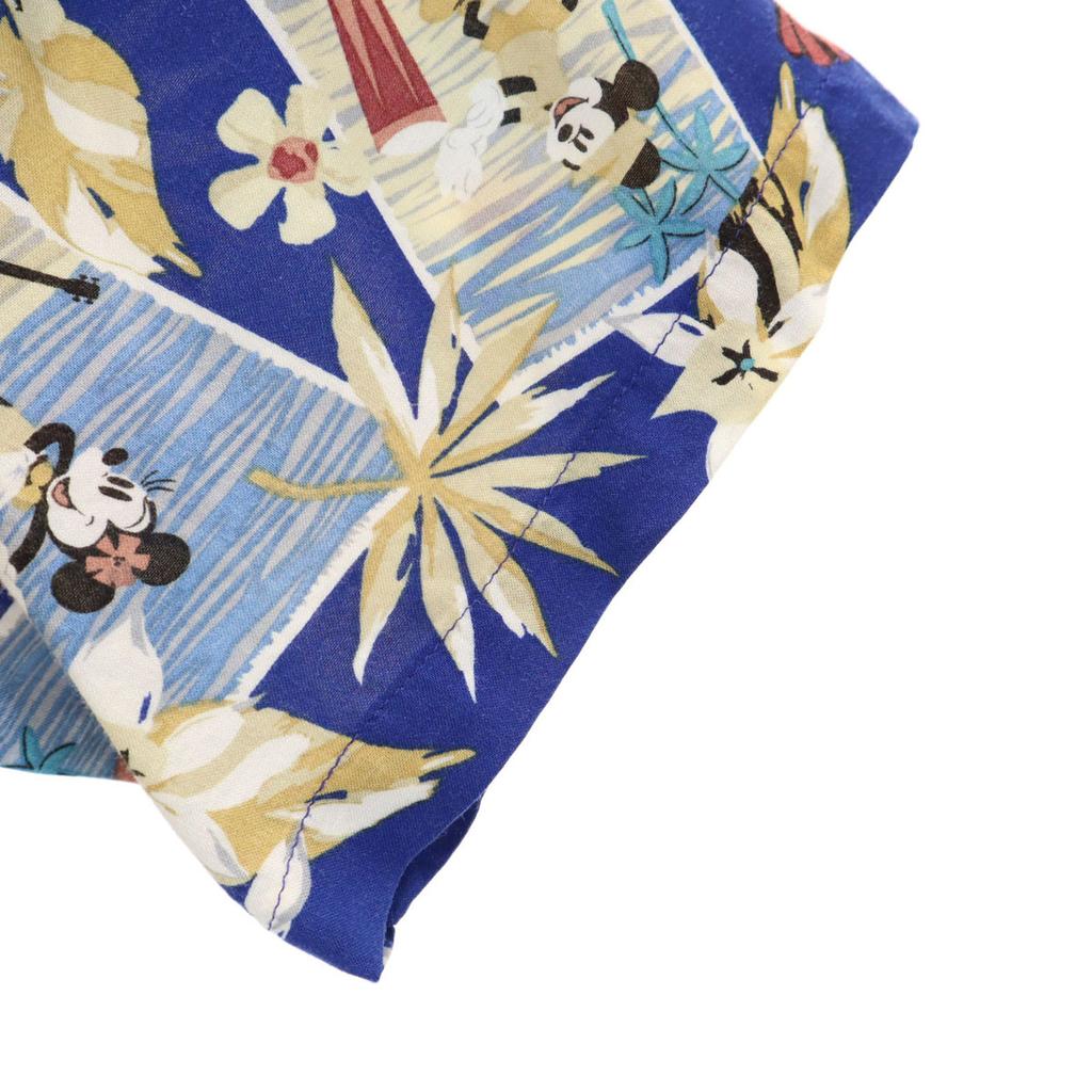 The Disney Store Mickey Mouse Short Sleeve Aloha Shirt L 10-12 Blue Kid's Used