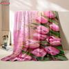 Neu eingetroffen Blumendesign Tulpe Weiche Decke für Bett Schlafzimmer Sofa Picknick, Überwurfdecke zum Zudecken Outdoor-Freizeitfahrt Nickerchen Schönes Geschenk